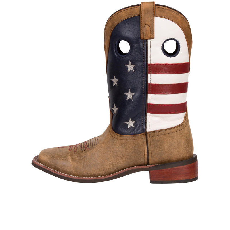 Load image into Gallery viewer, Smoky Mountain Boots Stars and Stripes Left Profile
