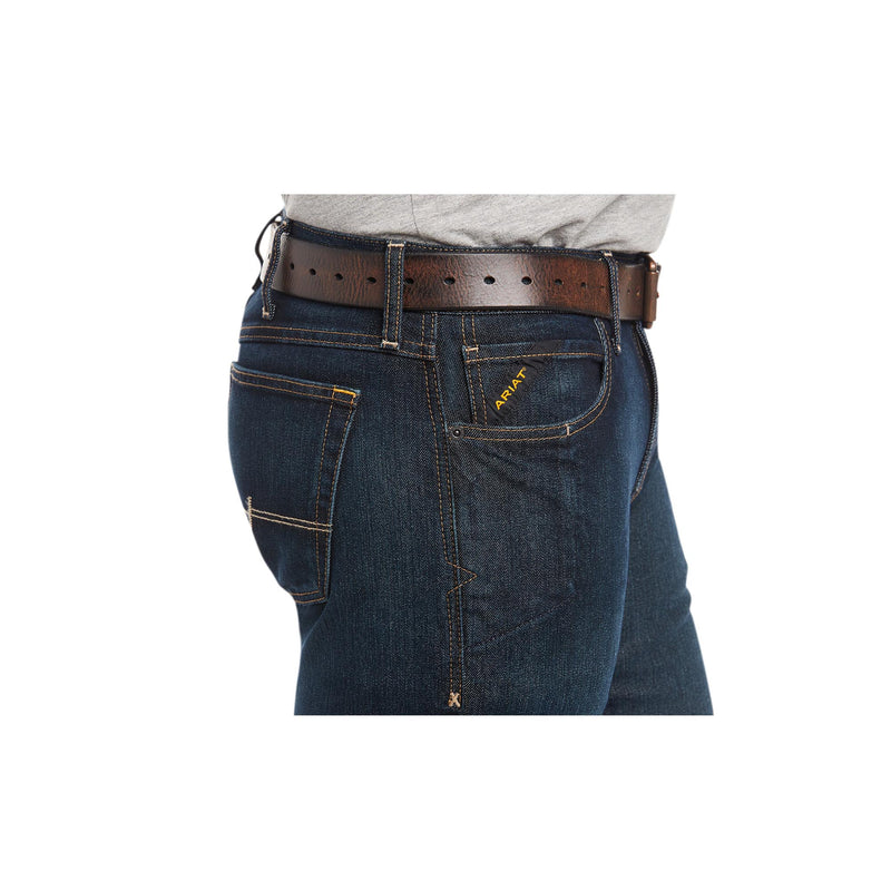 Load image into Gallery viewer, Ariat Rebar M7 DuraStretch Basic Stackable Straight Leg Jean Close Up Right Pocket View
