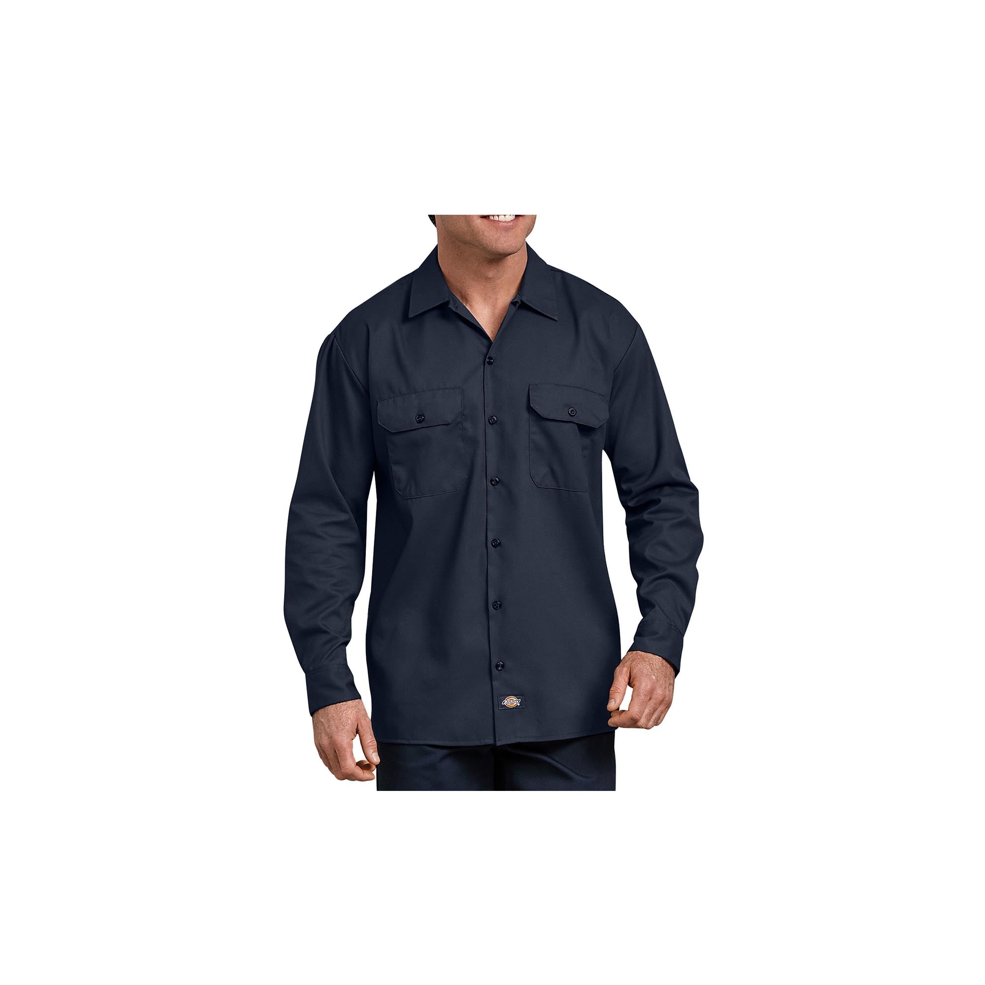 Dickies FLEX Relaxed Fit Long Sleeve Twill Work Shirt Charcoal