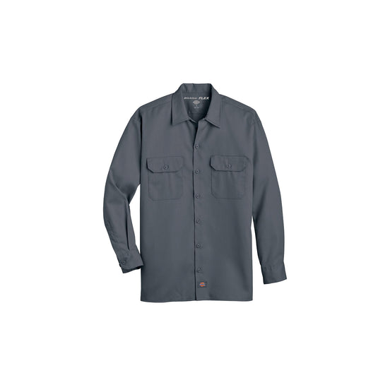 Dickies FLEX Relaxed Fit Long Sleeve Twill Work Shirt Front View