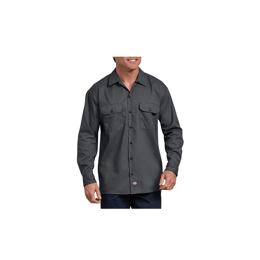 Dickies FLEX Relaxed Fit Long Sleeve Twill Work Shirt Front View