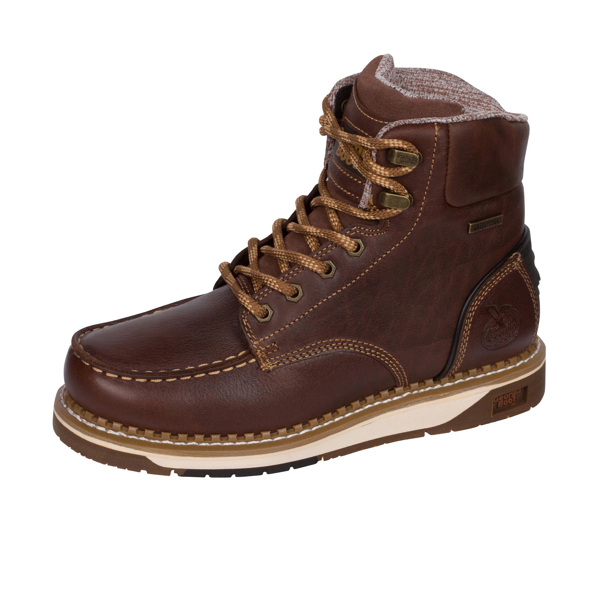 Georgia Boot AMP LT Wedge Moc-Toe Inch Soft Toe Brown