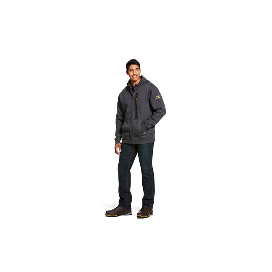 Ariat Rebar Workman Full Zip Hoodie Zoomed Out Front View