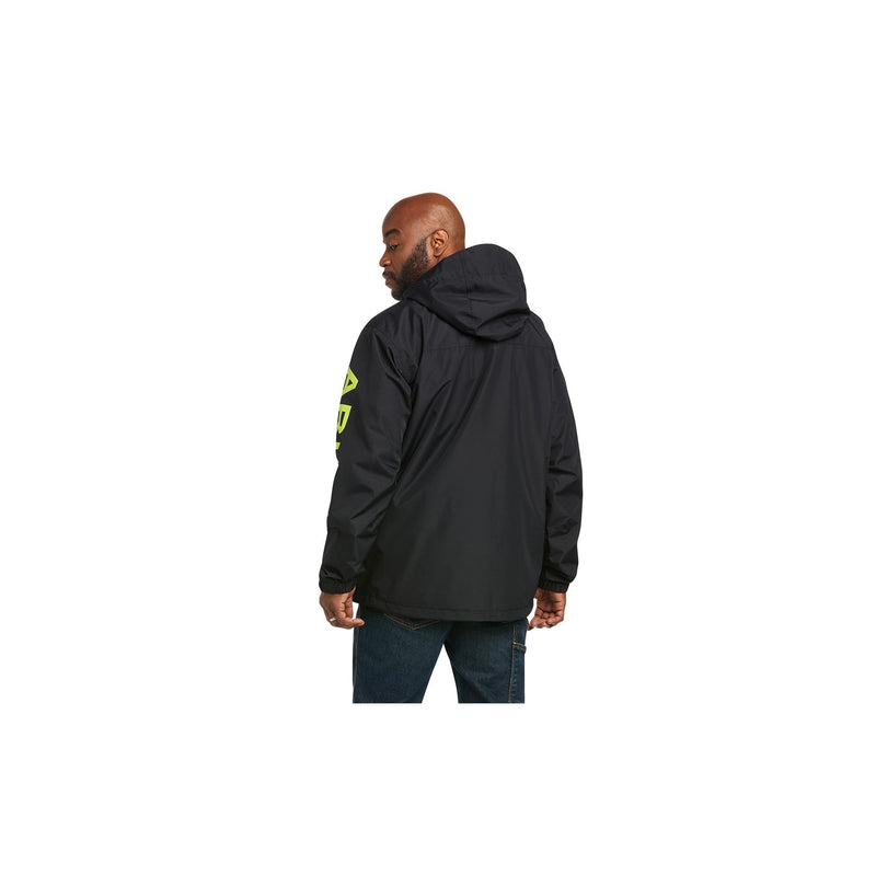 Load image into Gallery viewer, Ariat Rebar Stormshell Logo Waterproof Jacket Back View
