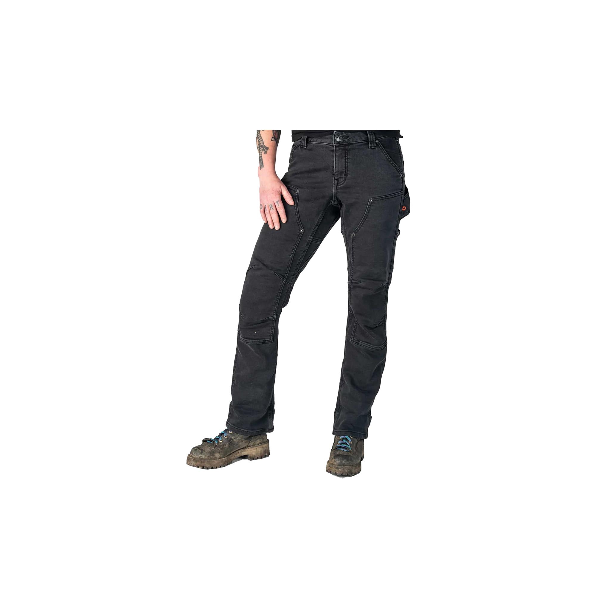 Dovetail Workwear Womens Britt Utility Black Thermal Denim Shoeteria