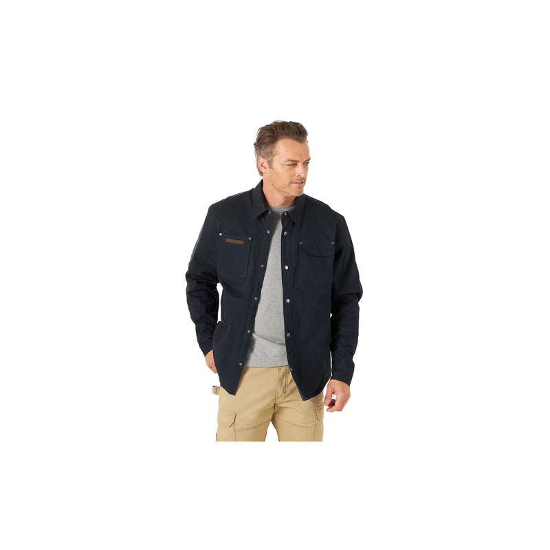Load image into Gallery viewer, Wrangler Twill Shirt Work Jacket Tough Layers Front View
