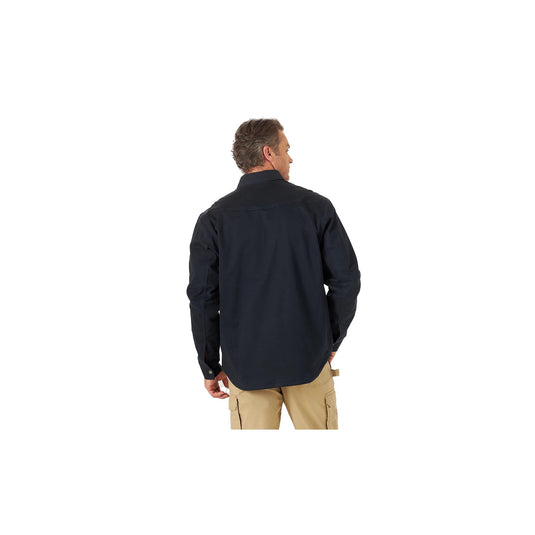Wrangler Twill Shirt Work Jacket Tough Layers Back View