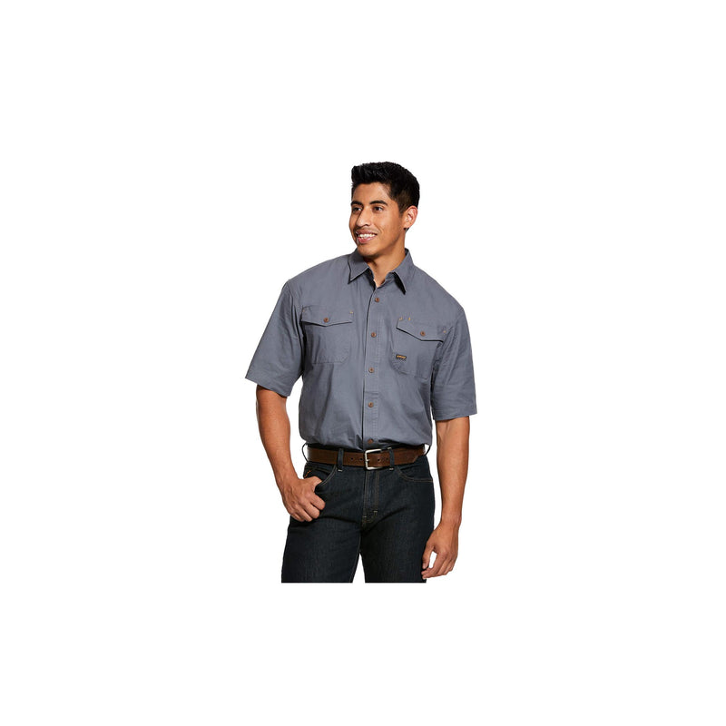 Load image into Gallery viewer, Ariat Rebar Made Tough DuraStretch Work Shirt Back View
