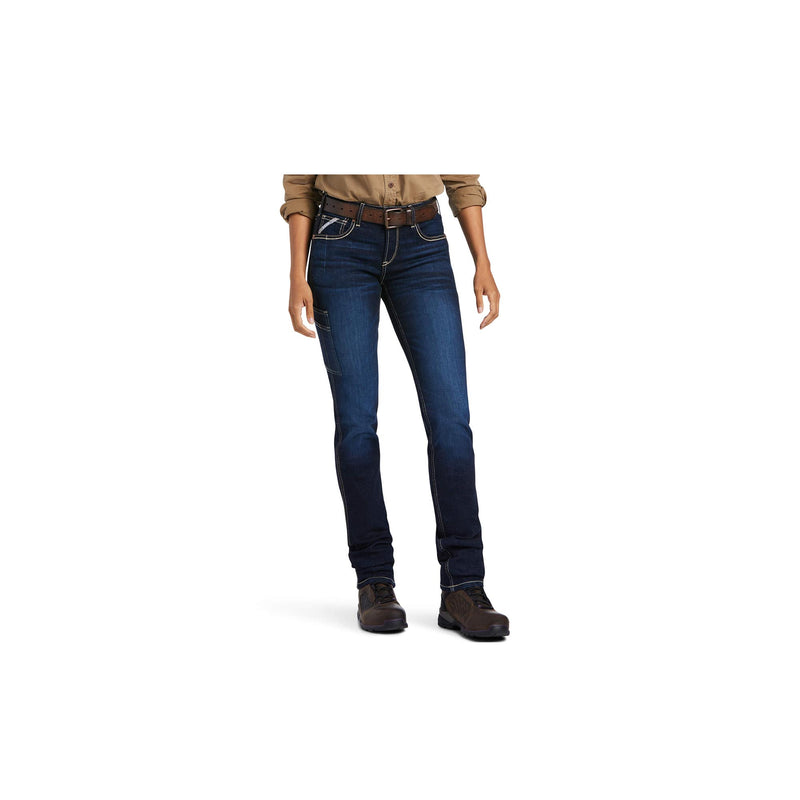 Load image into Gallery viewer, Ariat Rebar Perfect Rise Work Flex Riveter Slim Leg Jean Front View

