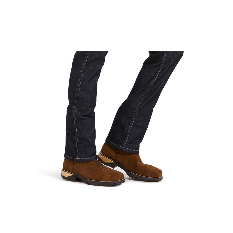 Load image into Gallery viewer, Ariat Rebar DuraStretch Raven Straight Leg Jean Bottom Front View
