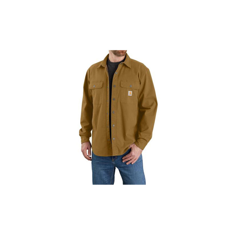 Load image into Gallery viewer, Carhartt Rugged Flex Relaxed Fit Canvas Fleece Lined Shirt Jac Front View
