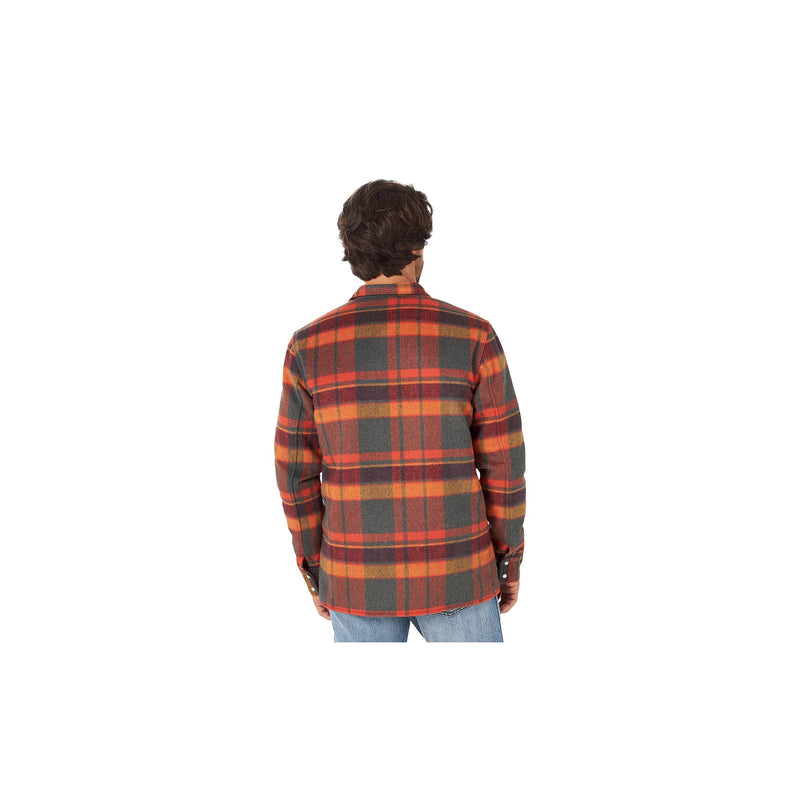 Load image into Gallery viewer, Wrangler Flannel Shirt Jacket Quilted Lining Back View
