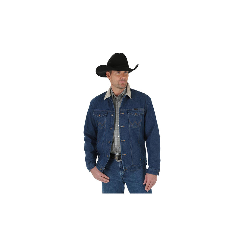 Load image into Gallery viewer, Wrangler Blanket Lined Denim Jacket Front View
