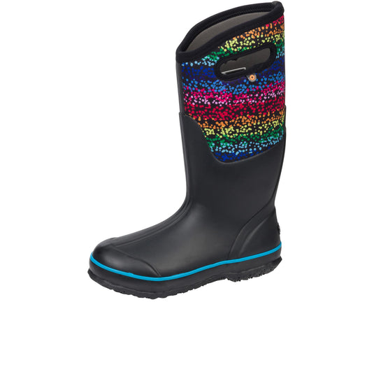 Bogs Classic Design A Boot Rainbow Dots Left Angle View
