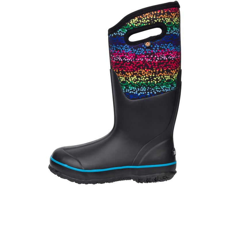 Load image into Gallery viewer, Bogs Classic Design A Boot Rainbow Dots Left Profile
