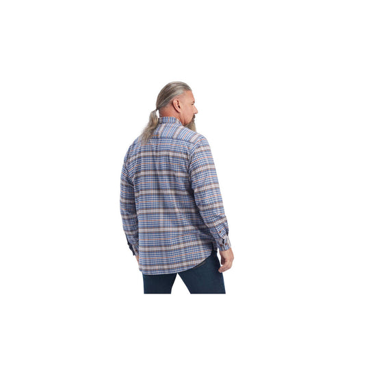 Ariat Rebar Flannel Durastretch Work Shirt Long Sleeve Back View