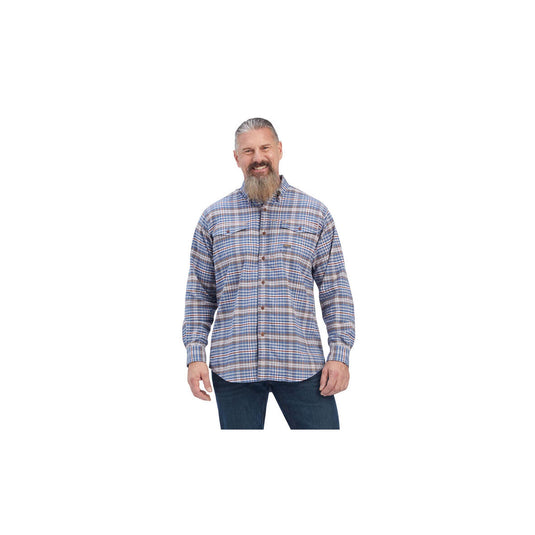 Ariat Rebar Flannel Durastretch Work Shirt Long Sleeve Front View