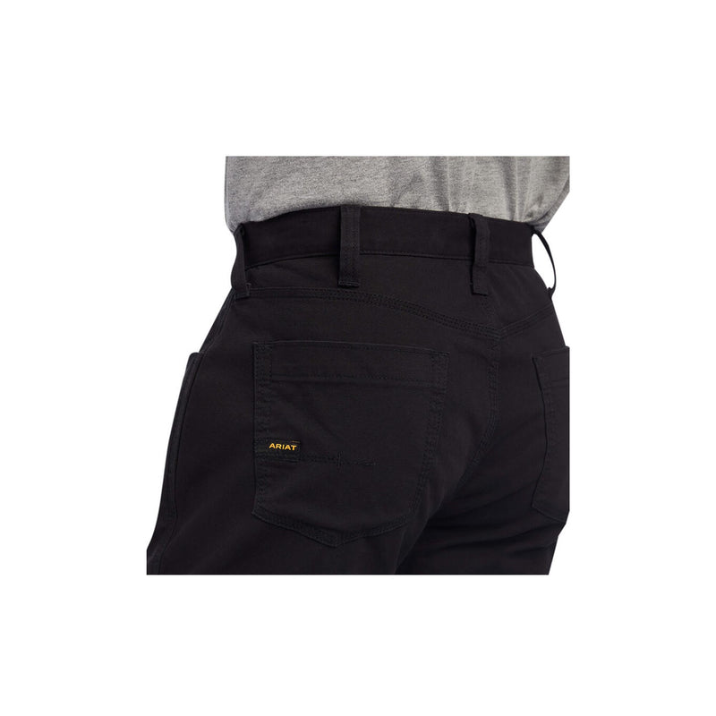 Load image into Gallery viewer, Ariat Rebar M4 Relaxed DuraStretch Made Tough Straight Leg Pant Close Up Back Left Pocket
