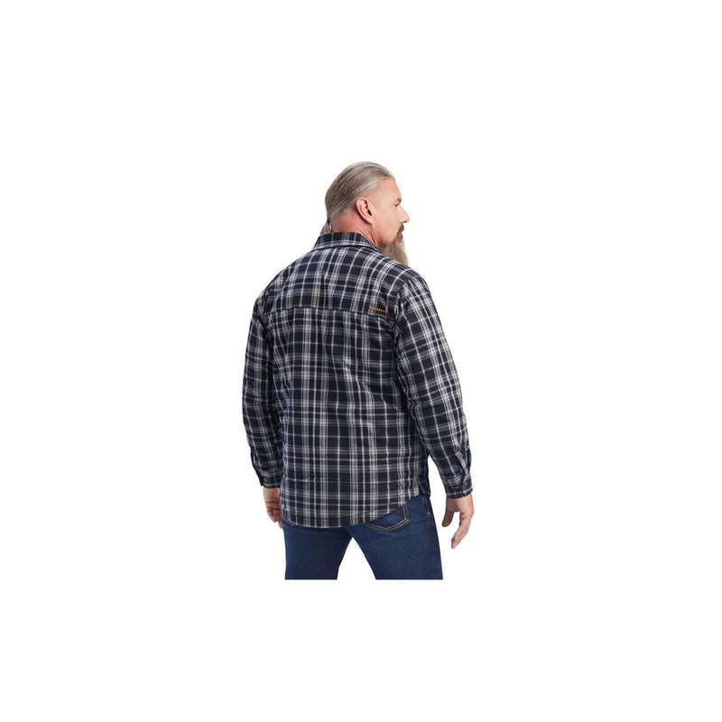 Load image into Gallery viewer, Ariat Rebar DuraStretch Flannel Insulated Shirt Jacket Back View
