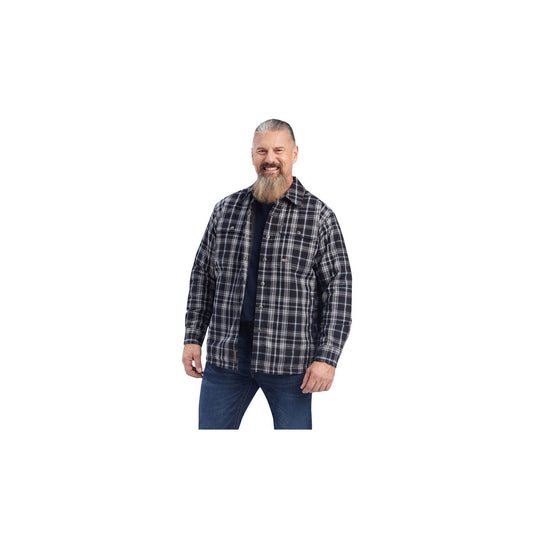 Ariat Rebar DuraStretch Flannel Insulated Shirt Jacket Front View