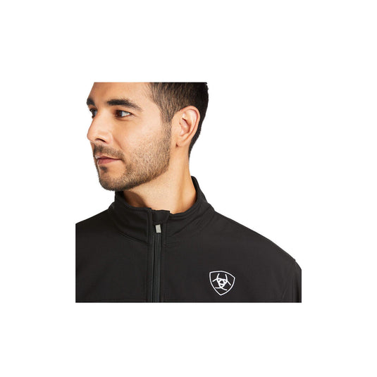 Ariat New Team Softshell Mexico Jacket Close Up Front Left Side Chest