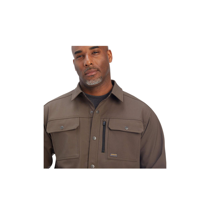 Load image into Gallery viewer, Ariat Rebar Durestretch Utility Softshell Shirt Jacket Close Up Front View
