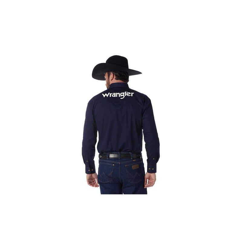 Load image into Gallery viewer, Wrangler Western LS Logo Shirt Back View
