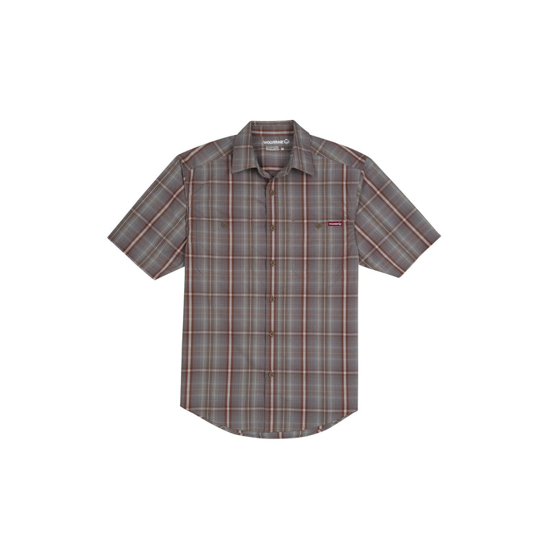 Load image into Gallery viewer, Wolverine Fuse Stretch Short Sleeve Plaid Shirt Front View
