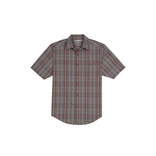 Wolverine Fuse Stretch Short Sleeve Plaid Shirt Front View