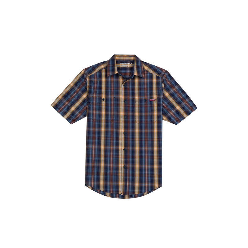 Load image into Gallery viewer, Wolverine Fuse Stretch Short Sleeve Plaid Shirt Front View

