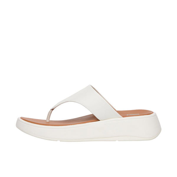 FitFlop Womens F-Mode Leather Toe Post Sandals Cream