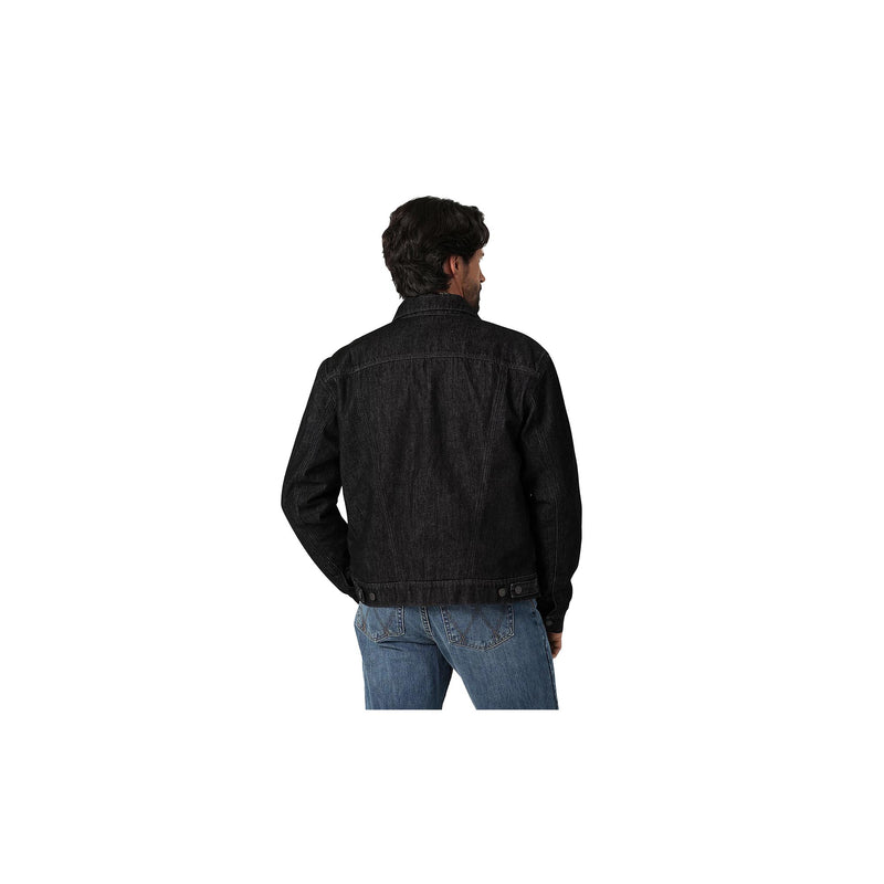 Load image into Gallery viewer, Wrangler Denim Jacket Sherpa Lined Back View
