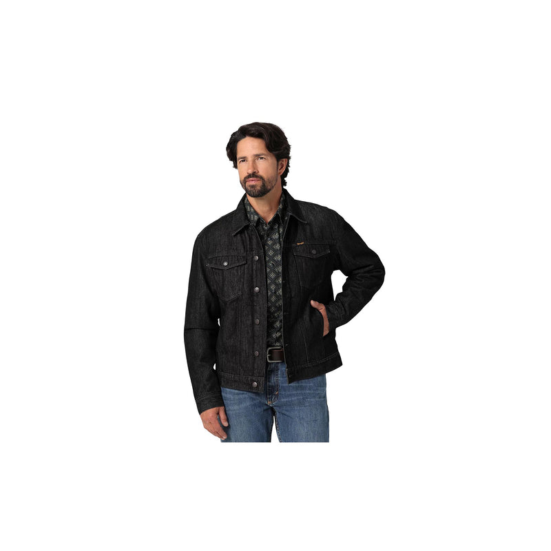 Load image into Gallery viewer, Wrangler Denim Jacket Sherpa Lined Front View
