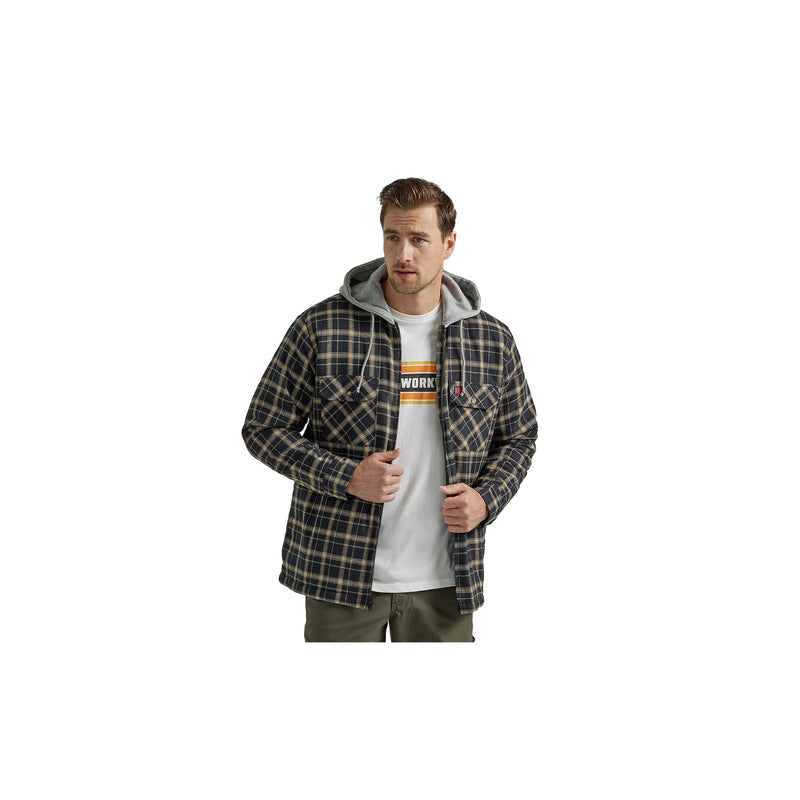 Load image into Gallery viewer, Wrangler Flannel Hooded Jacket Front View
