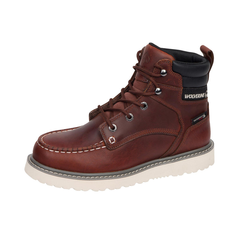 Load image into Gallery viewer, Wolverine Trade Wedge 6 Inch Moc Toe Soft Toe Left Angle View
