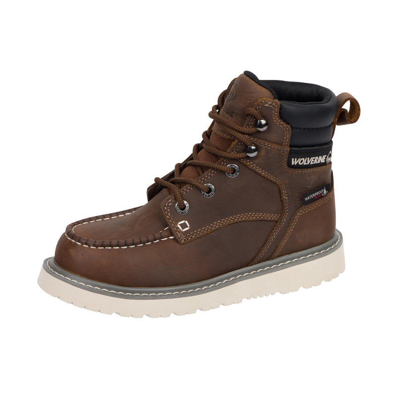 Load image into Gallery viewer, Wolverine Trade Wedge 6 Inch Moc Toe Steel Toe Left Angle View
