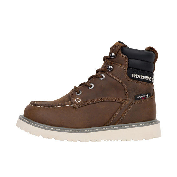 Wolverine Womens Trade Wedge 6 Inch Moc-Toe Soft Toe Sudan Brown