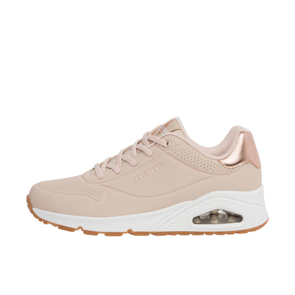 Skechers Womens Uno Shimmer Away Natural Rose Gold