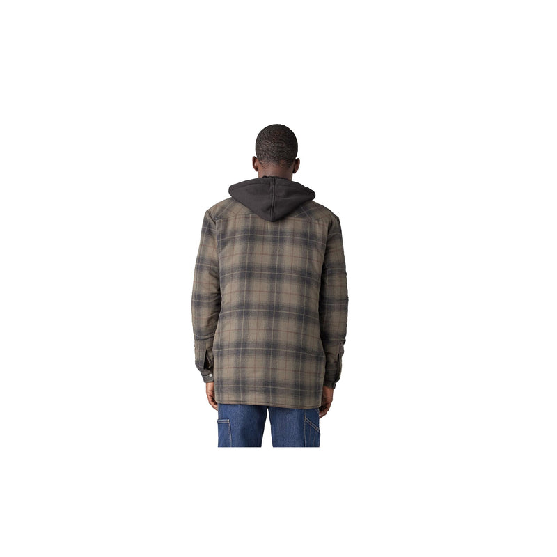 Load image into Gallery viewer, Dickies Fleece Hooded Flannel Shirt Jacket Back View
