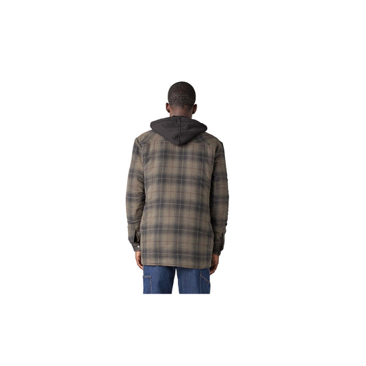 Dickies Fleece Hooded Flannel Shirt Jacket Back View