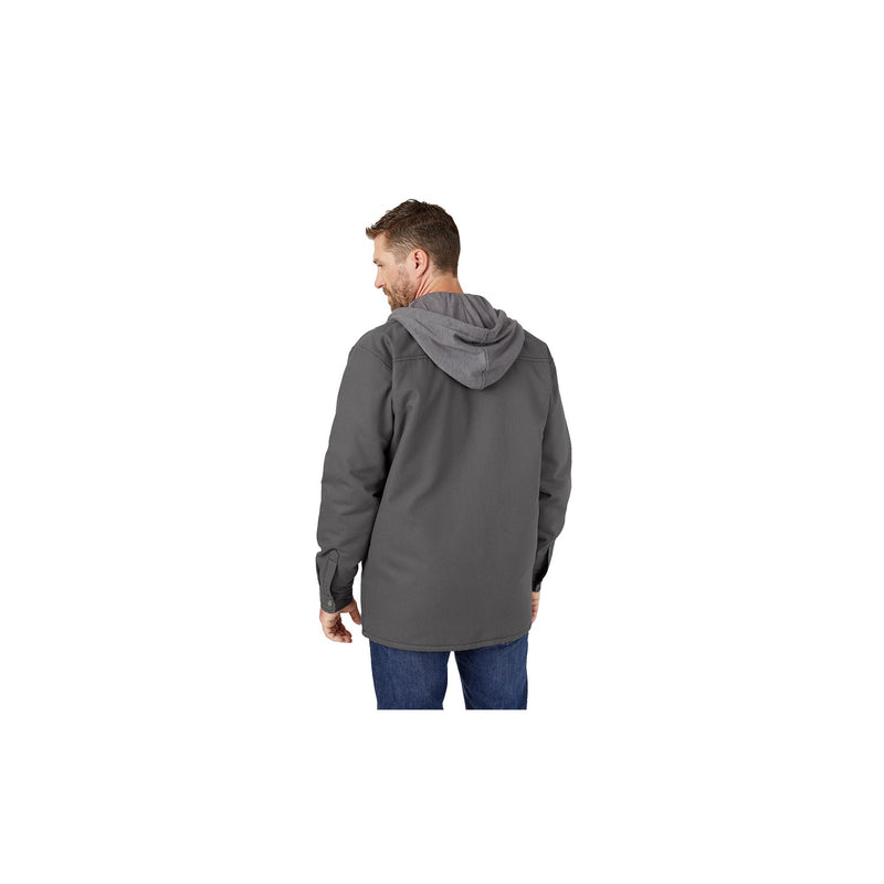 Load image into Gallery viewer, Dickies Fleece Hooded Flannel Shirt Jacket Back View
