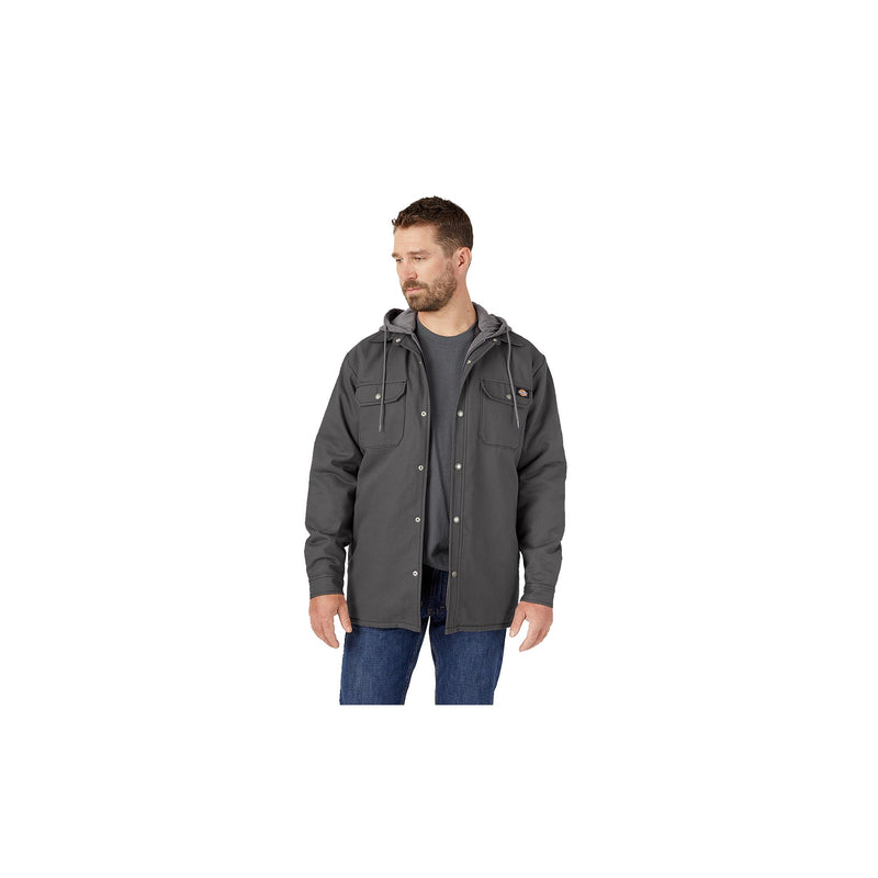 Load image into Gallery viewer, Dickies Fleece Hooded Flannel Shirt Jacket Front View

