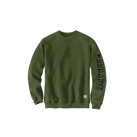 Carhartt Loose Fit Midweight Crewneck Logo Graphic Sweatshirt Front View