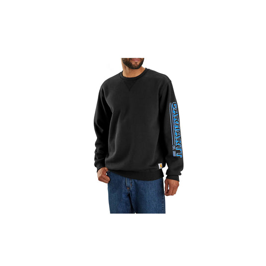 Carhartt Loose Fit Midweight Crewneck Logo Graphic Sweatshirt Front View