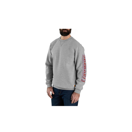Carhartt Loose Fit Midweight Crewneck Logo Graphic Sweatshirt Front View