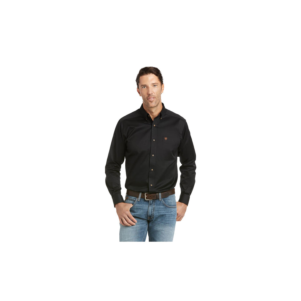 Ariat Casual Series Fitted Solid Twill Shirt Long Sleeve Black