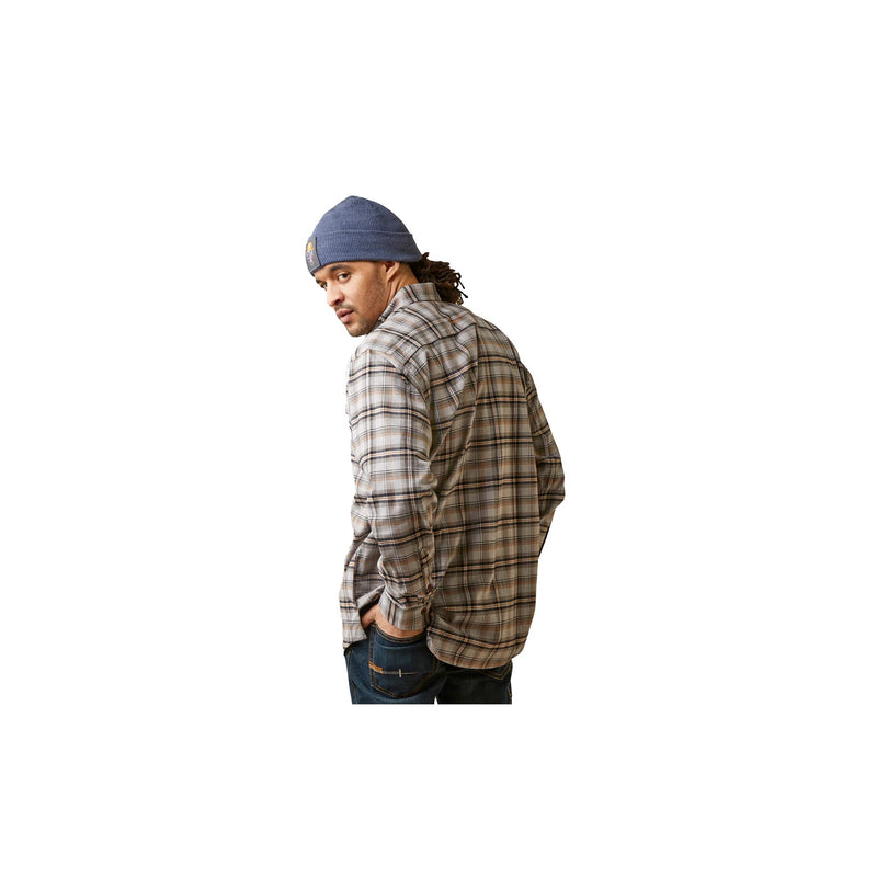 Load image into Gallery viewer, Ariat Rebar Flannel Durastrech Work Shirt Long Sleeve Back View
