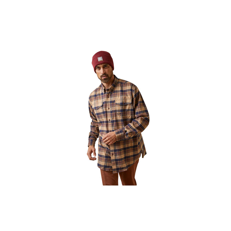 Load image into Gallery viewer, Ariat Rebar Flannel Durastrech Work Shirt Long Sleeve Front View
