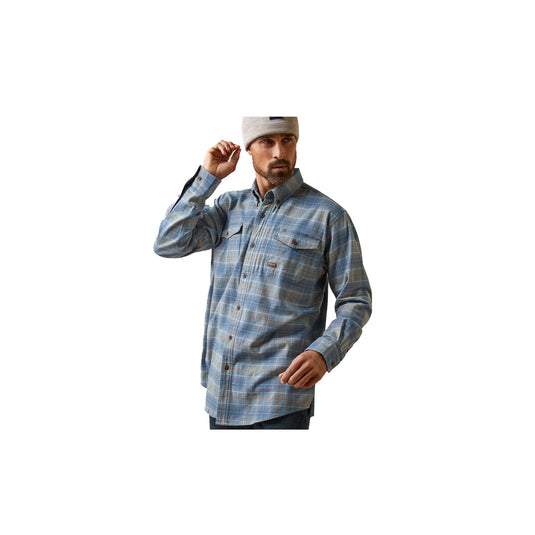 Ariat Rebar Flannel Durastrech Work Shirt Long Sleeve Front View