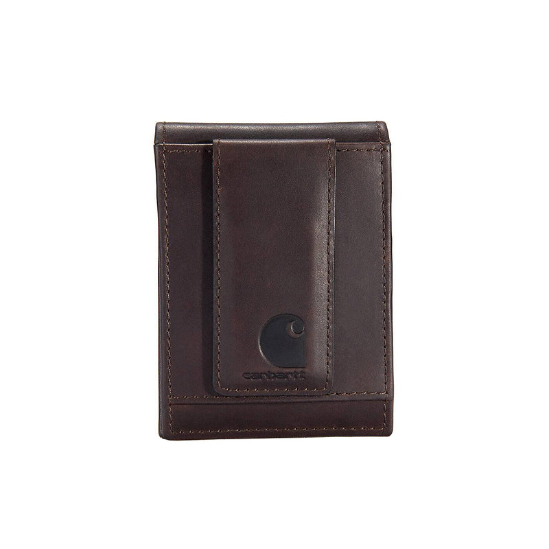 Load image into Gallery viewer, Carhartt Oil Tan Leather Front Pocket Wallet Back View
